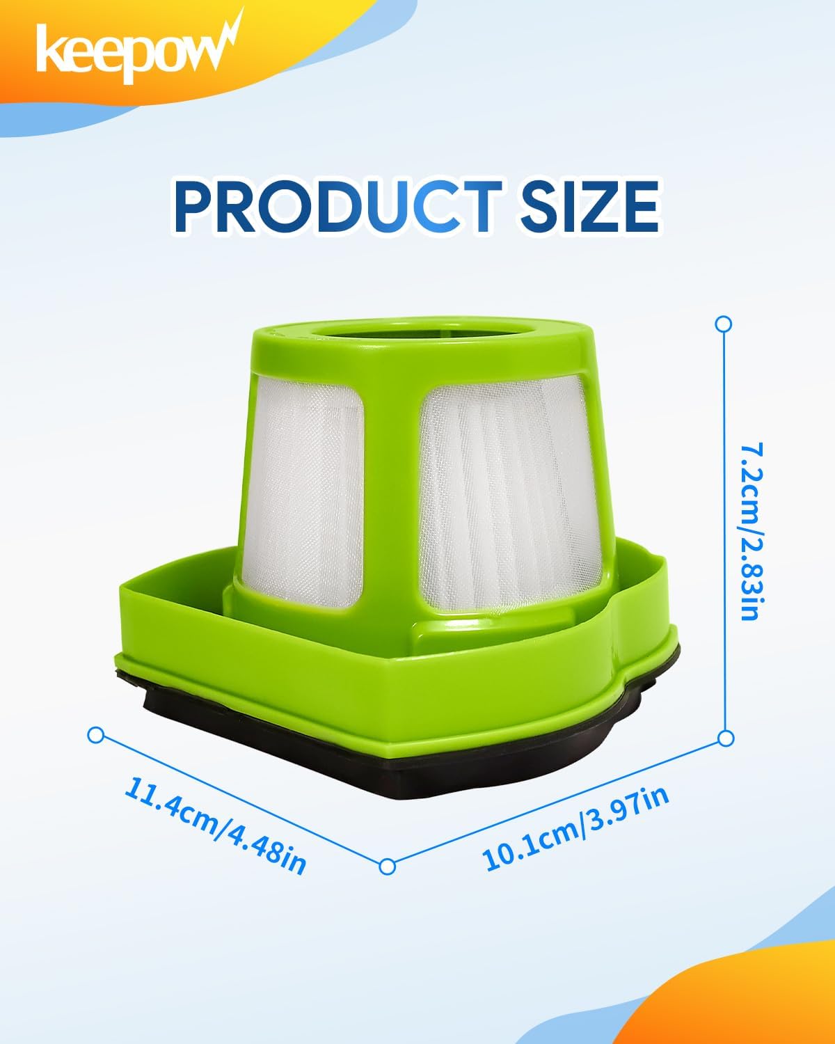 KEEPOW Replacement Filters Compatible with Bissell Pet Hair Eraser Hand Vacuum Cleaner Models 1782 17823, Part 160-8653 160-8654 1608653 1608654, 1 Pack - Image 7