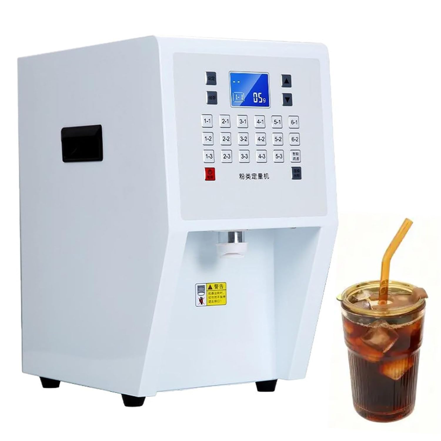 Distributeur Automatique De Poudre,Doseur Automatique De Poudre De Fruits 3,5 L,Distributeur Numérique Rapide Et Précis,Conception en Acier Inoxydable pour Les Commerces De Thé Au Lait