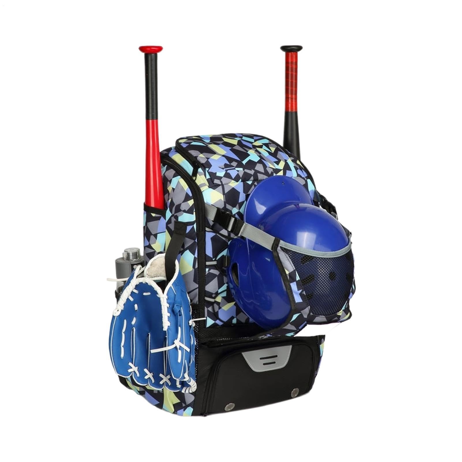 Baseballschläger Rucksack - Leicht mit Schuhfach, fasst 2 Schläger Helm Handschuhe, Zaunhaken verstellbare Schultergurte, großes Hauptfach für Softballausrüstung | für Jugendliche Erwachsene Reise