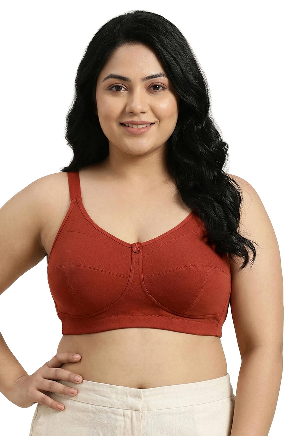 zivame True Curv Double Layered Non Wired Full Coverage Super Support Bra-Garnet Rose-picture-18