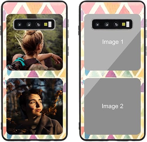 Funda personalizada para Samsung Galaxy S10+ S10 Plus, funda personalizada personalizada de vidrio templado antiarañazos de TPU suave con collage de