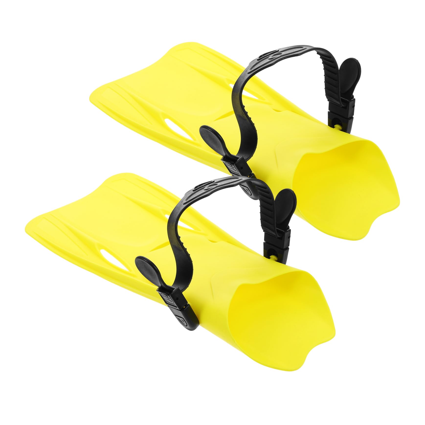 Aletas de Snorkel de Entrenamiento 1 Par, Amarillo TPR PP Ajustable | Fiesta Verano, Equipo de Buceo y Snorkel para Playa, Talla L 39-43, Experiencia de Natación Mejorada