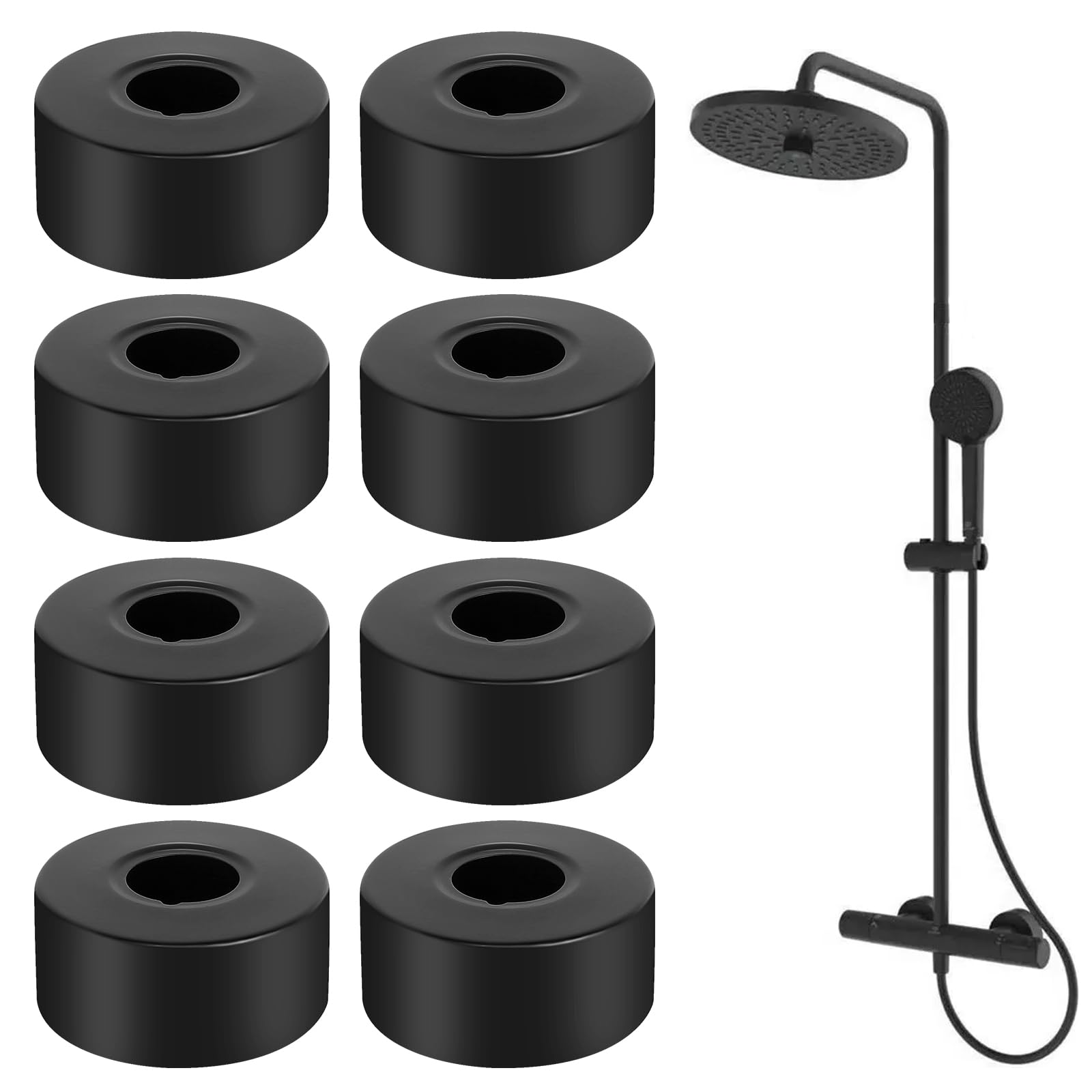 prota Embellecedor Grifo Ducha 8 Piezas Roseta para Grifo, Embellecedor Radiador Rosetas para Grifería de Ducha, Cubierta de Tubo para Grifo Ducha para Duchas Tuberías Grifos y Radiadores