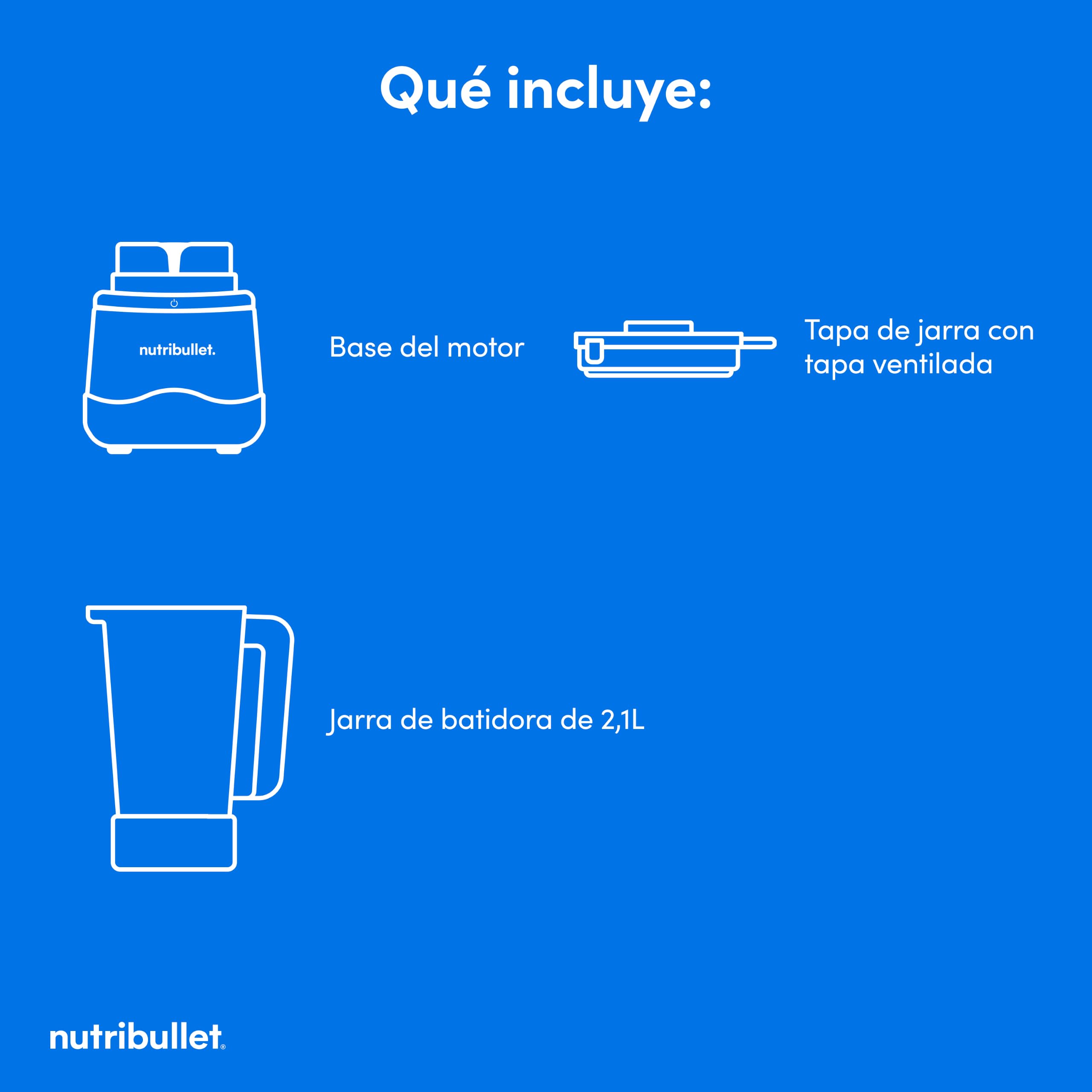 nutribullet Power Core™ Blender – Batidora de Vaso con Jarra XL de 2,1 L, Smoothies y Hielo Picado, 3 Velocidades + Pulse, Programa Smoothie Automático, 1200 W, Negro (NBF430MB)