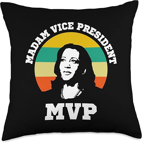 Madam Vice President, MVP - Kamala Harris VP Gift Madam Vicepresident, MVP-Kamala Harris VP Election 2020 - Almohada de 18 x 18 pulgadas, multicolor