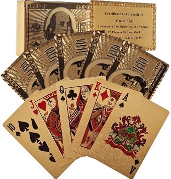 TMG Deck of 24k Gold Plated Playing Cards- Includes Bonus Cut Card!