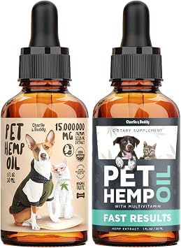 Hmp Oil for Dogs Cats - Hi and Jint Supprt and Skin Halth+Hemp il for Dogs Cats - Helps Pets with nxity, Pin, Strss, Slp
