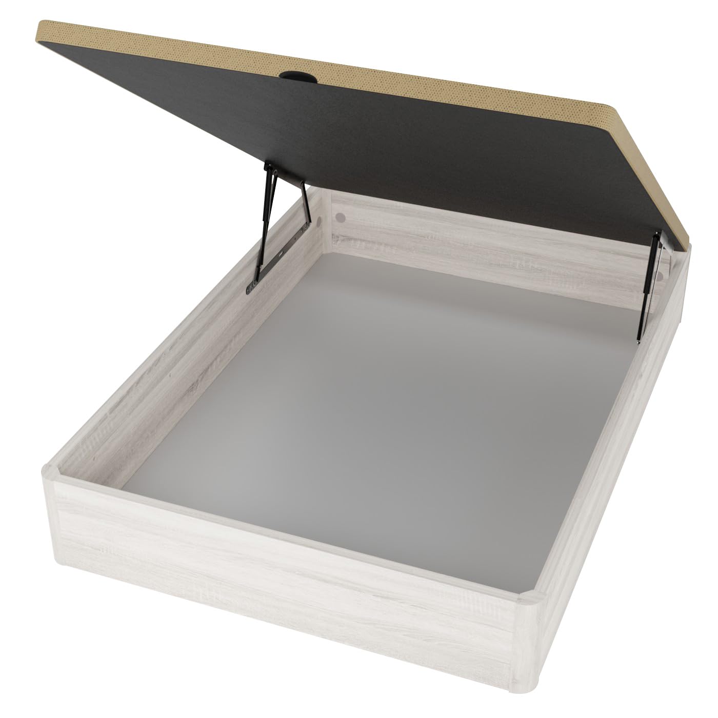Somnia Descanso - Canapé Abatible de Madera Súper Reforzado con Gran Capacidad, Esquinas Redondeadas, 135 x 190, Polar