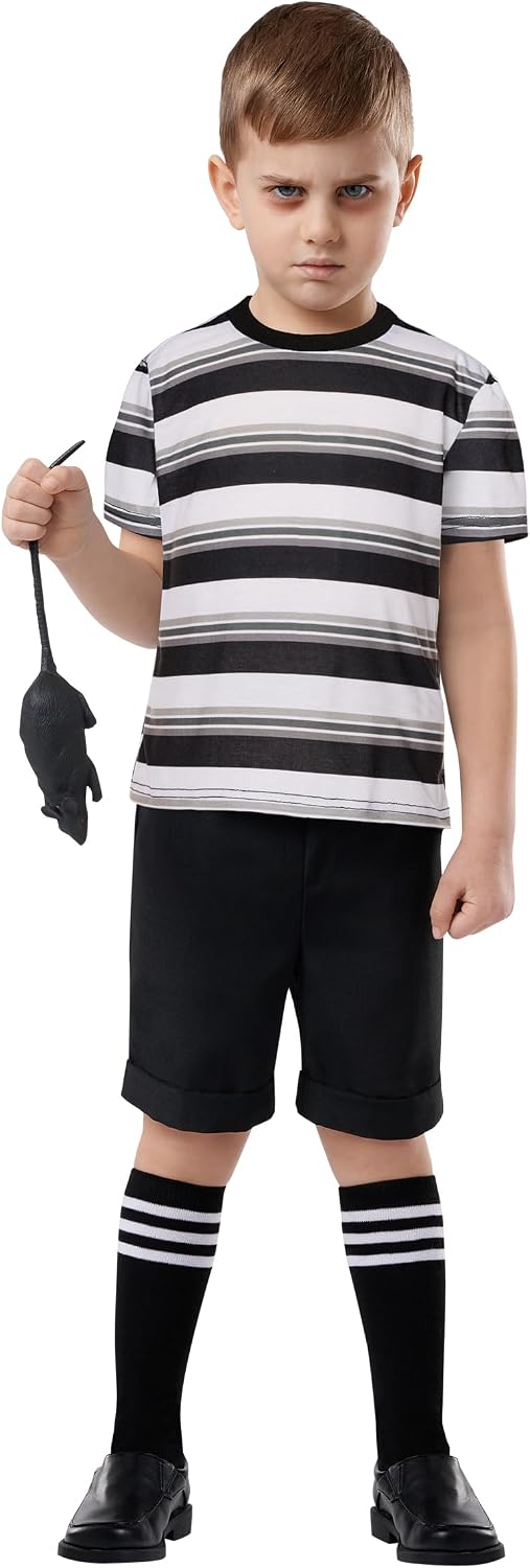 Spirit Halloween The Addams Family Toddler Pugsley Addams Costume | Officially Licensed | TV and Movies Costumes