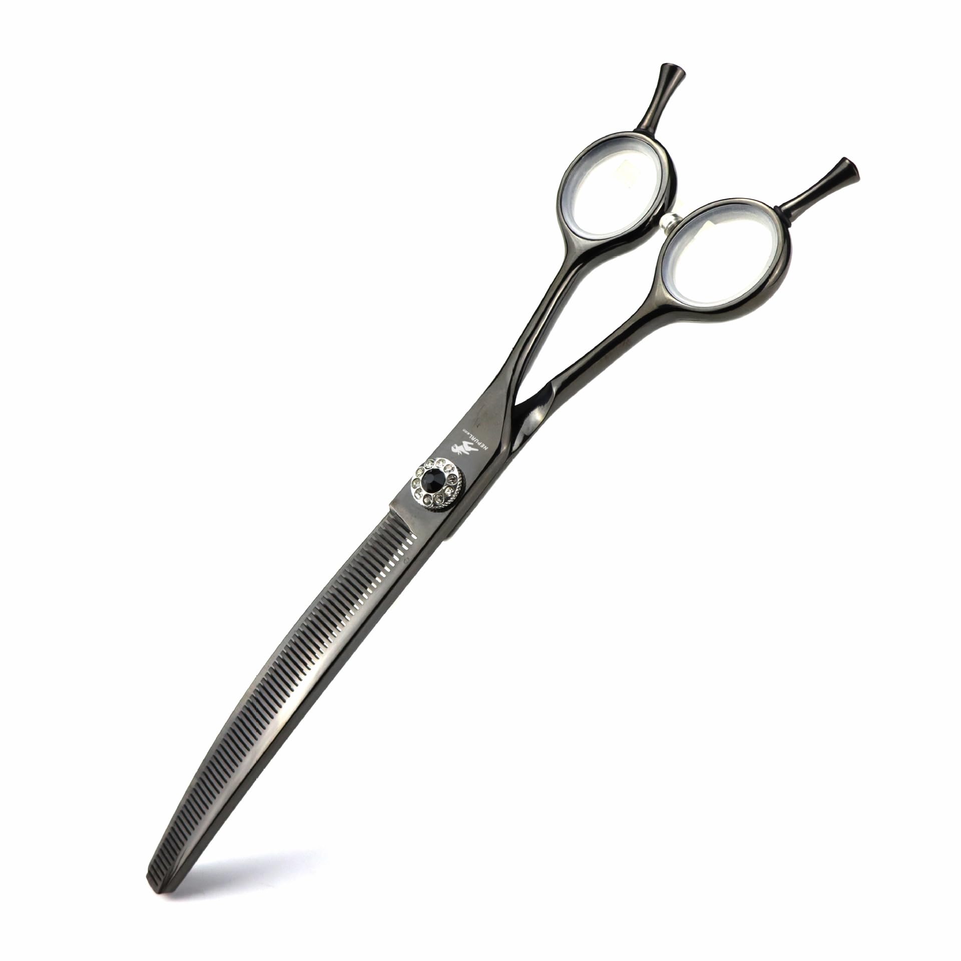 7.0 Inch Pet Thinning Scissors - 440C Stainless Steel Dog Grooming Shears with Chunker and Fine-Toothed Blades for Texturizing and Blending
