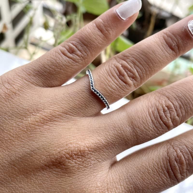 Round Cut Blue Sapphire V Shape Chevron Band for Women, 14K Gold Finish Blue Sapphire Matching Wedding Band, Ladies Contour Wedding Band