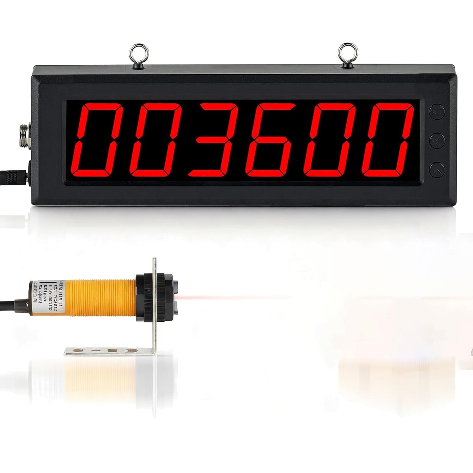 Fcttcd Digital LED Counter, Auto Digital Counter, 0-999999 Count Up Range, 27in Sensor Sensing Distance, for Production Lines and Conveyor Belts