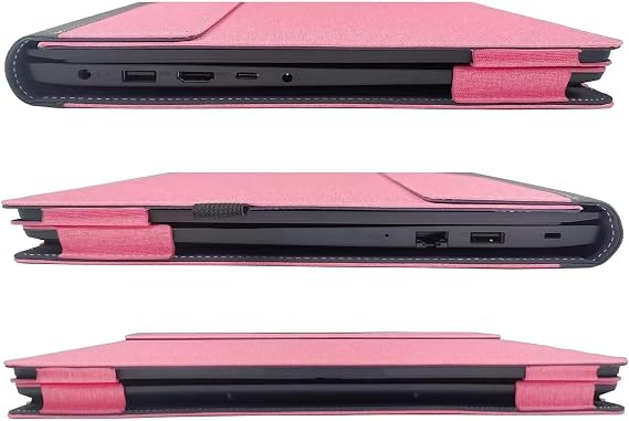 Laptop Case for Lenovo IdeaPad Slim 3X - 2025/IdeaPad Slim 3 15Q8X10 Laptop 15.3''[not Compatible with Any Other Model] ,IdeaPad Slim 3 15AHP10 2 in-1 PU Leather Inside Pocket Cover (Pink)