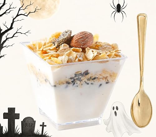 supernal 100Pack 2 oz Square Plastic Mini Dessert Cups with