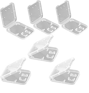 整理用 保管用 防水 小型 持ち運び便利 透明色 SDカードケース マイクロ micro sd カード ケース 薄型 軽量 メモリーカード ホルダー 収納ケース カード入れ (クリア6個)