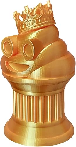 Miniatura 2 de Znet3D Trofeo de emoji King Poop  Premio divertido y regalo  Hecho a mano con fabricación aditiva  6 pulgadas de alto  Con un emoji de caca sólida