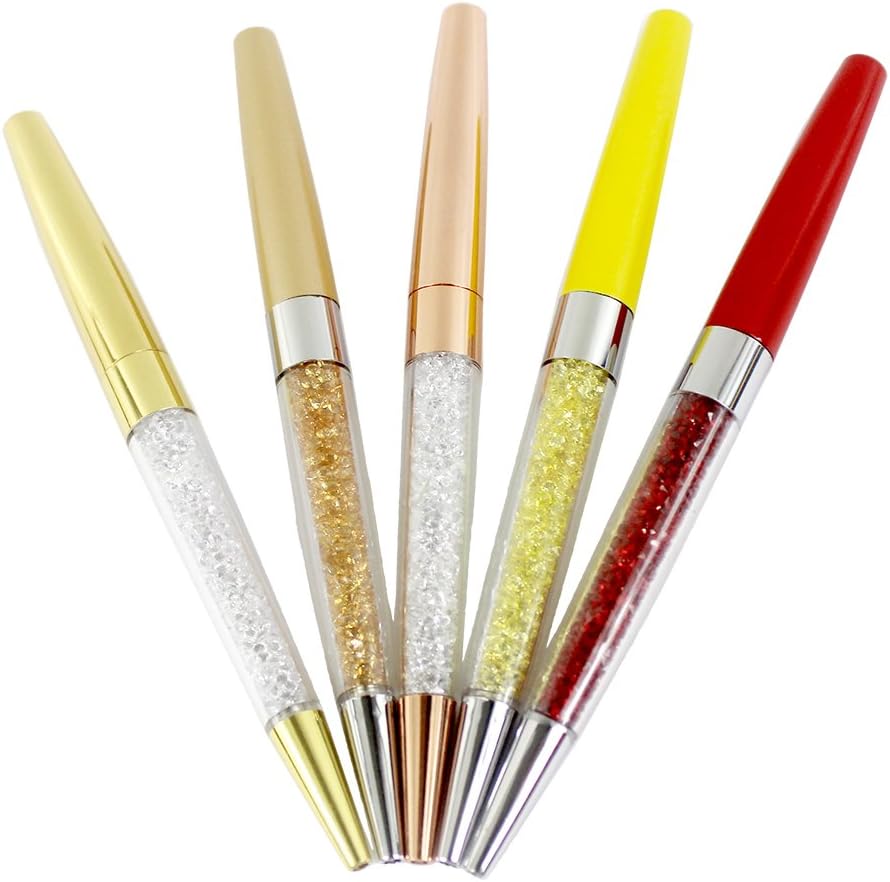 Gullor 5PCS Bling Bling Silm Crystal Diamond Retractable Ballpoint Pen - Style B - Image 4