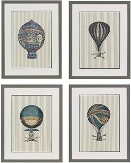 JORDAN INTERIORS Set 4 quadri con mongolfiere BHAB008-00