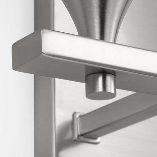 Vista 36 de Scott Living Toffino - Aplique de pared moderno de 2 luces para baño, acabado cromado, con pantallas de vidrio de leche