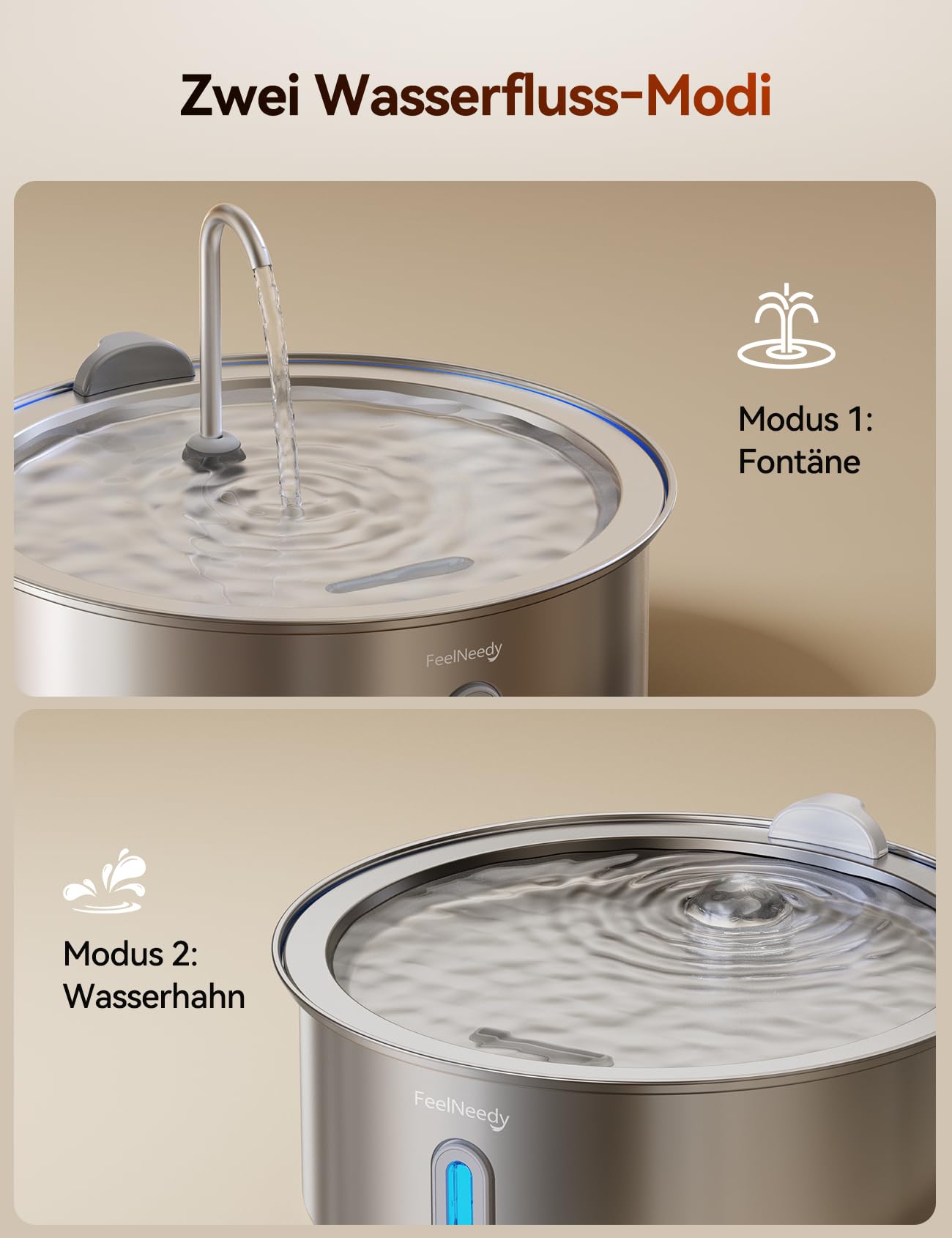 FEELNEEDY Fontanna ze stali nierdzewnej 7 l dla psów i kotów z 2 filtrami