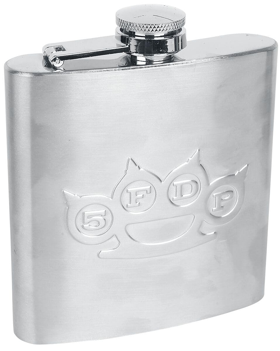 Flasque de hanche Five Finger Death Punch en acier inoxydable argenté