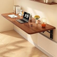 WhiteForest Wall Table, Foldable, Wooden Counter Table, Folding Computer Desk, Wall Storage, Space Saving, Waterproof, Stain Resistant, Multi-functional, Shelf Bracket Included 15.7 x 9.4 inches 40