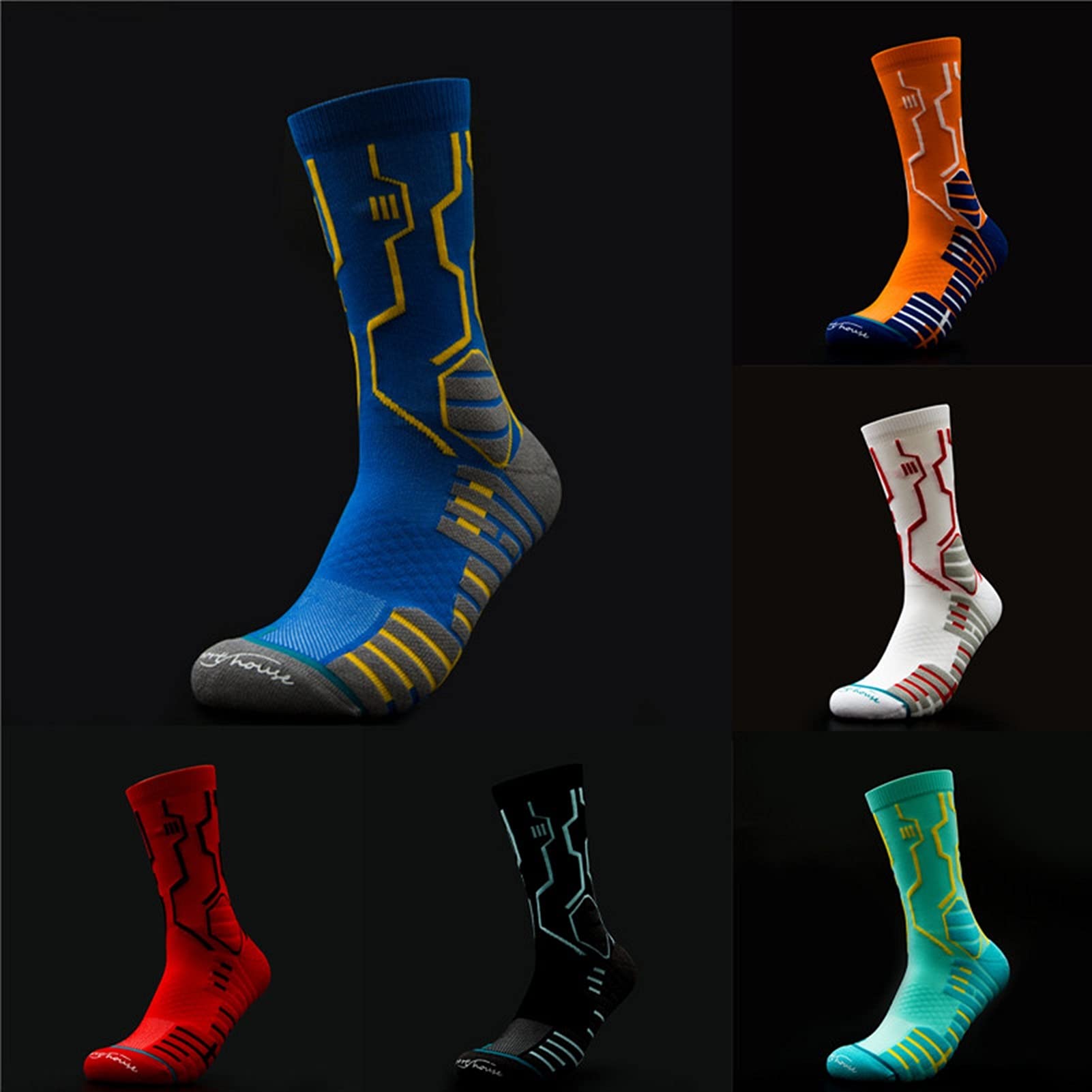 Calcetines de algodón de los Hombres Transpirables espesados ​​Terry Professional Baloncesto Calcetines Compresión Deporte Sock Sport Calcetines Raning Calcetines Deportivos
