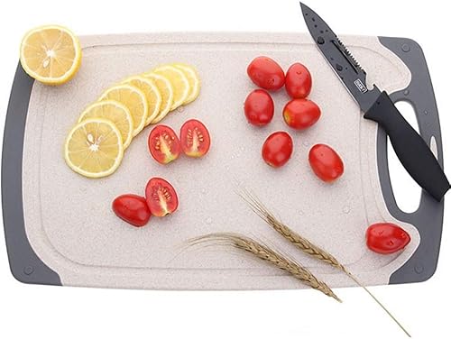 Miniatura 5 de Flyingsea tablas de cortar para cocina, juego de tabla de cortar de paja de trigo ecológico antideslizante (3 unidades), apto para lavavajillas