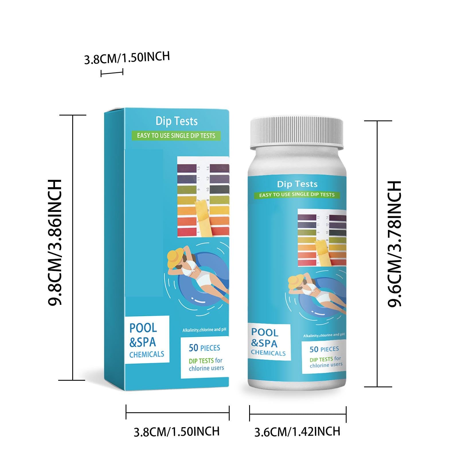 KIT TESTER STRISCE 50 PZ 4 IN 1 ANALISI PISCINA ACQUA CLORO PH Alcalinita 513 55181345 - Foto 13