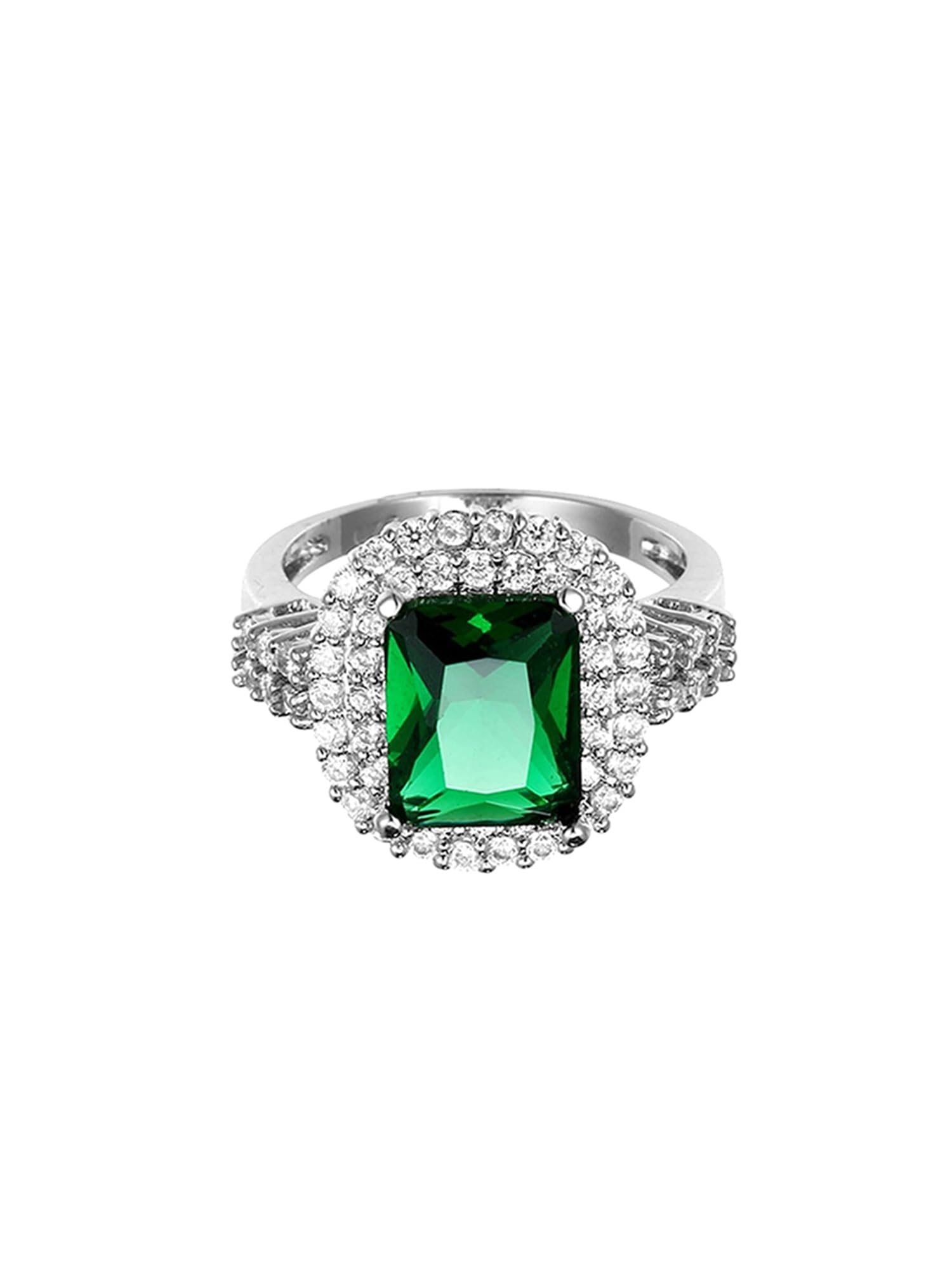 Yellow Chimes Rings for Women and Girls | Green and White Crystal Studded Ring | Cocktail Style Manmade Emerald Green Crystal Rings | Silver Tone Finger Ring| Square Shaped Finger Ring for Women | Accessories Jewellery for Women | Birthday Gift for G (B0B96XTY7B) Amazon Price History, Amazon Price Tracker