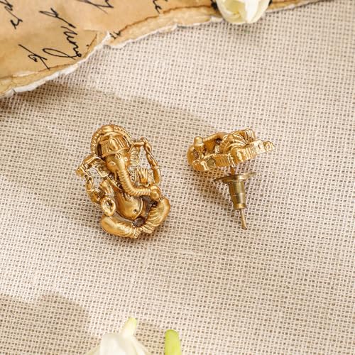 Image of Rubans Womens 24K Gold-Plated Divine Ganesh Motif White Pearl Studded & Beaded Multistrand Necklace Set
