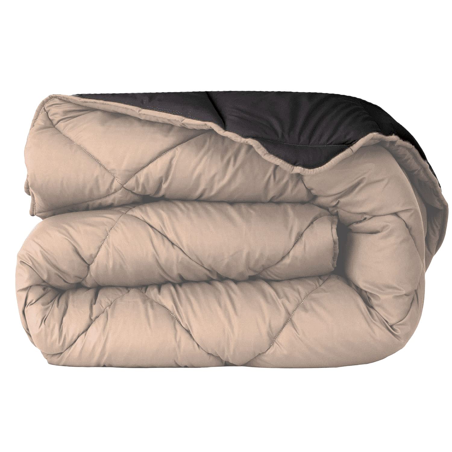 various Edredón Nórdico Bicolor - Edredón 400 gr/m² Microfibra de Poliéster 100% Reversible Transpirable Rellno Fibra Hueca siliconada válido para Cama de 160/200-280 x 270 cm Color Arena y Choco