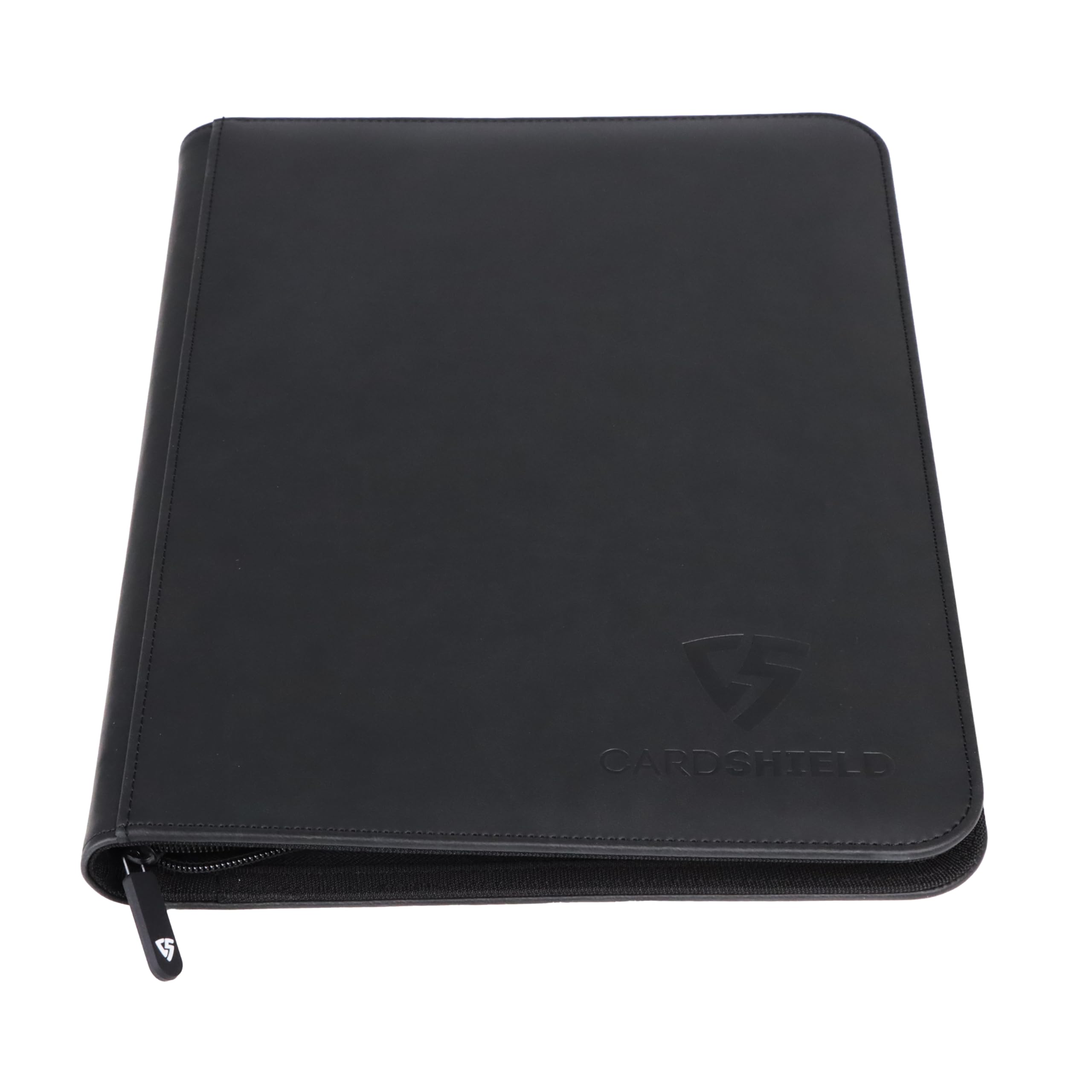 Card Shield - 12 Pocket Premium Zip Binder, 20 Double-Sided Pages for 480 Side-Loading Slots for Trading Card Game or Collectable Cards Protective Folder Album Plus 100 TCG Sleeves