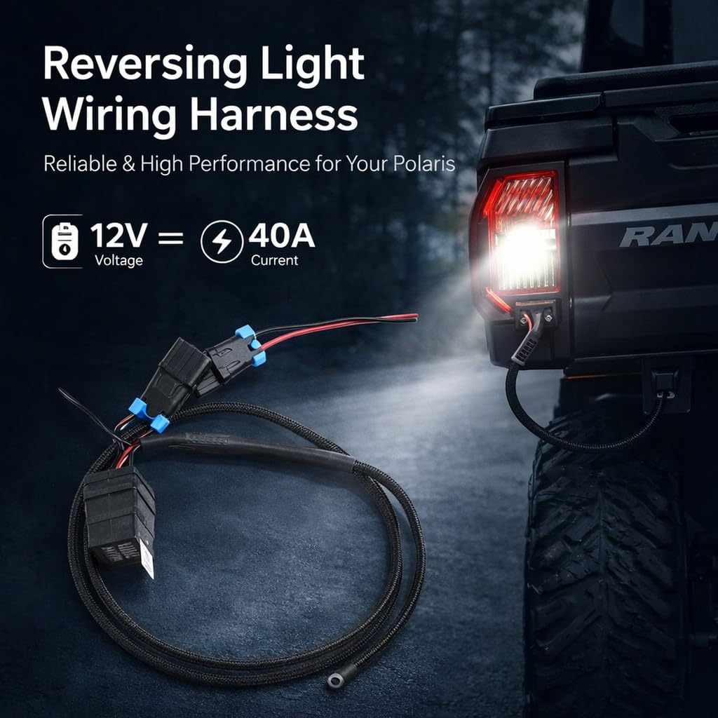 Reverse Light Wiring Harness 12V 40A Backup Lamp Cable for 1000 - Durable ABS Copper Construction, Reliable Replacement for Safety Lighting