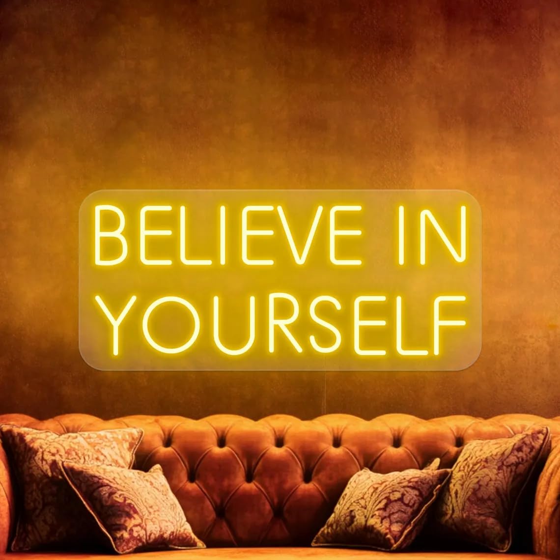 Believe in yourself neon sign, Be you signs, Motivational Quote Gym neon lights