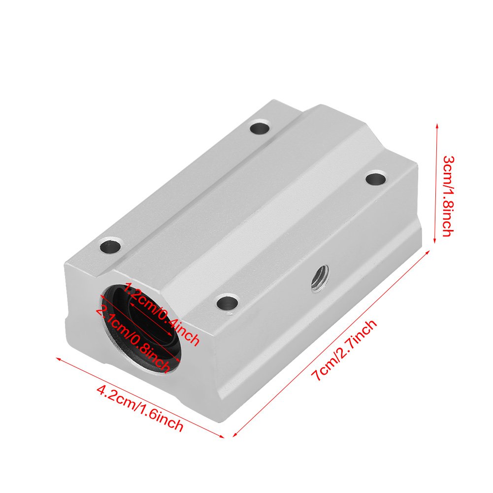 Lot de 2 roulements à billes linéaires SCS12UU - En aluminium - 12 mm - Pour CNC