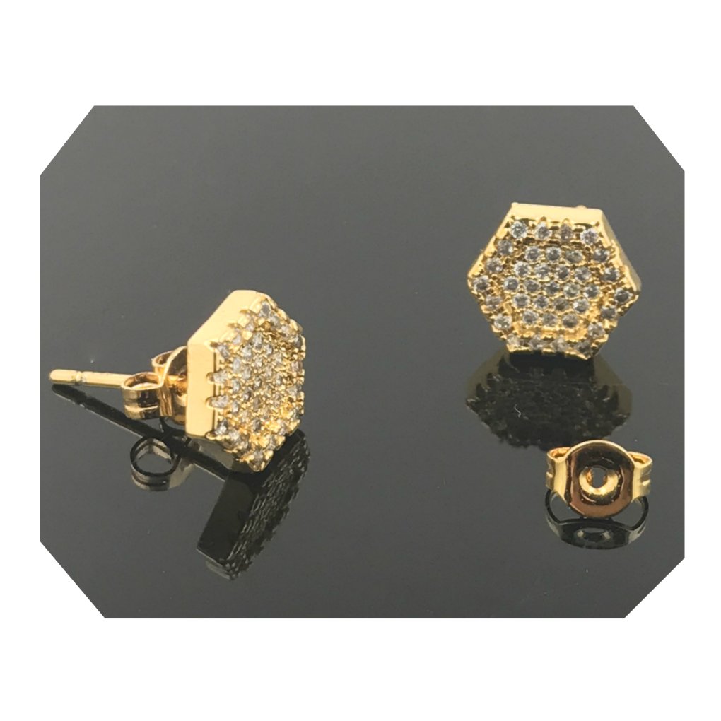Gold Filled Earring With Lab Simulated Diamonds Suitable for Men/Women