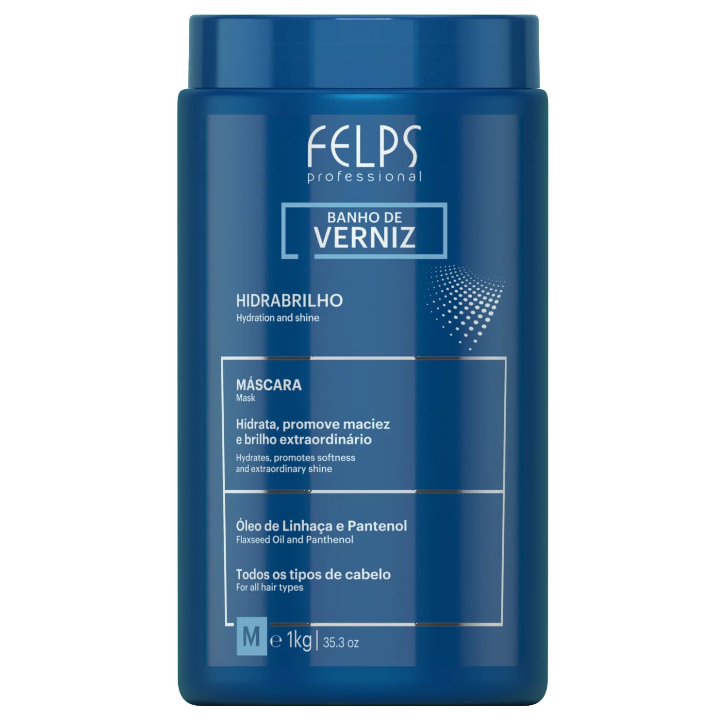 Felps Professional Banho De Verniz | Maschera idratante per capelli | 1000 g