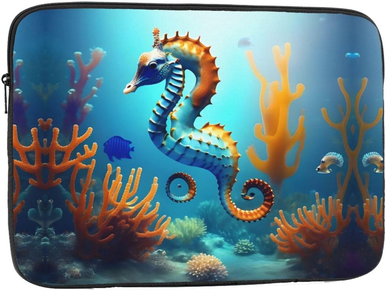 Seabed Coral Seahorse Printed 10 inch Laptop Case, Business/Office Commuter Laptop Case