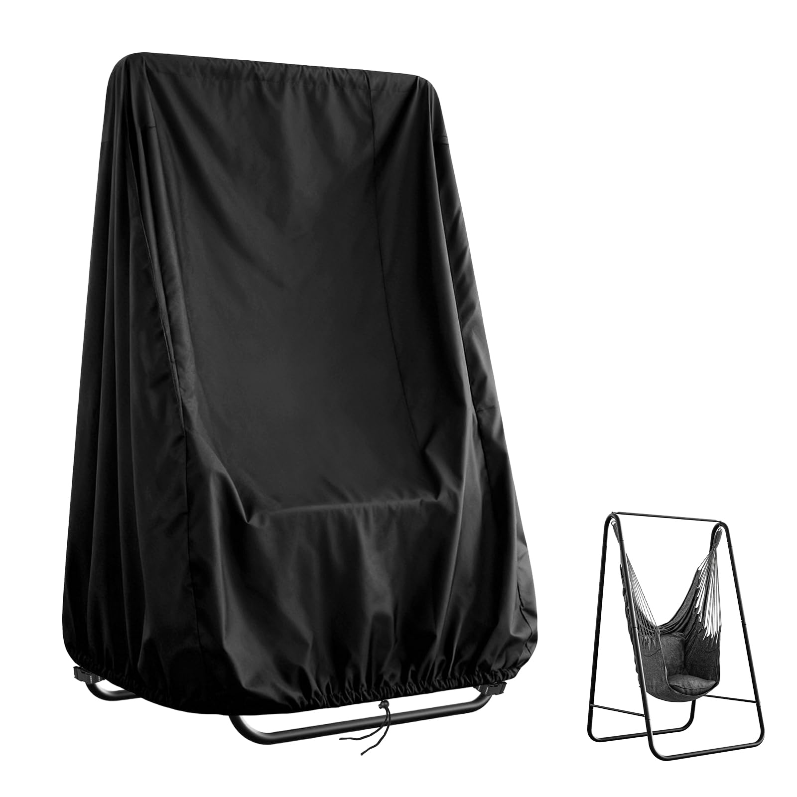 Ultifore Swing Chair Covers Waterproof, Hammock Chairs Cover A Frame with Drawstring, 420D Oxford Anti-UV Garden Chair Covers for Patio Hanging Swing Seat, 104x140x182cm