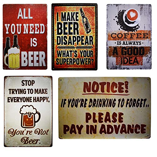 Image of Zesta Bathroom Decor Items Washroom Decor Tin Sign | Aesthetic Posters Wall Poster for Bedroom | Magnetic Cafe Decoration Items / Restaurant Decorations Items | Quirky Home Decor Bar Accent - DP5 (Pack of 5)