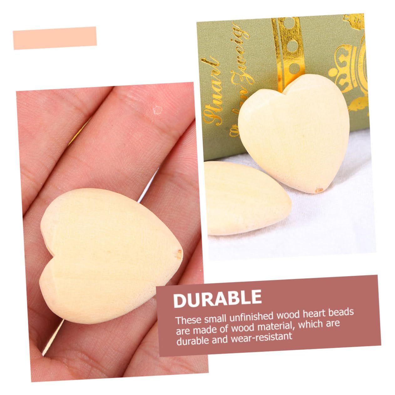 100 Perline In Legno A Forma Di Cuore, Non Finite, 20x19 Mm, Per Gioielli E Decorazioni Fai Da Te