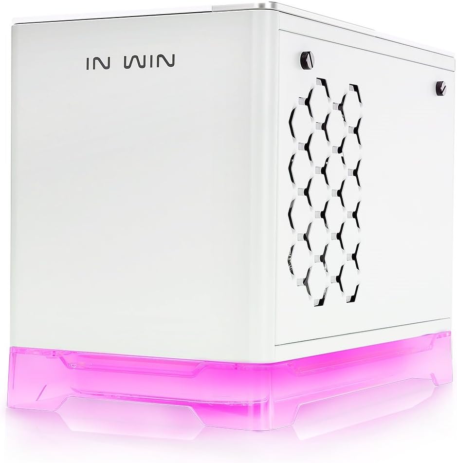 Super Sale 🛒 InWin A1 White Mini-ITX Tower with Integrated RGB Lighting 600W Power Supply Qi Wireless Phone Charger Computer Chassis Cases