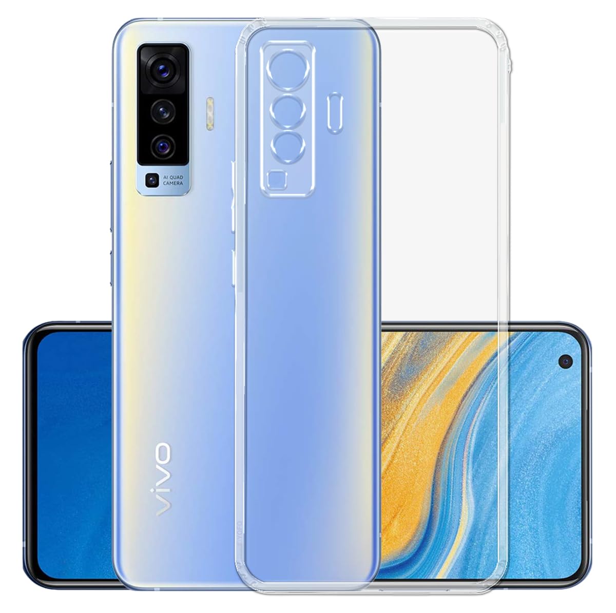YOFO Back Cover for Vivo X50 (Flexible|Silicone|Transparent|Full Camera Protection|Dust Plug) (B0CWPC2G9Q) Amazon Price History, Amazon Price Tracker