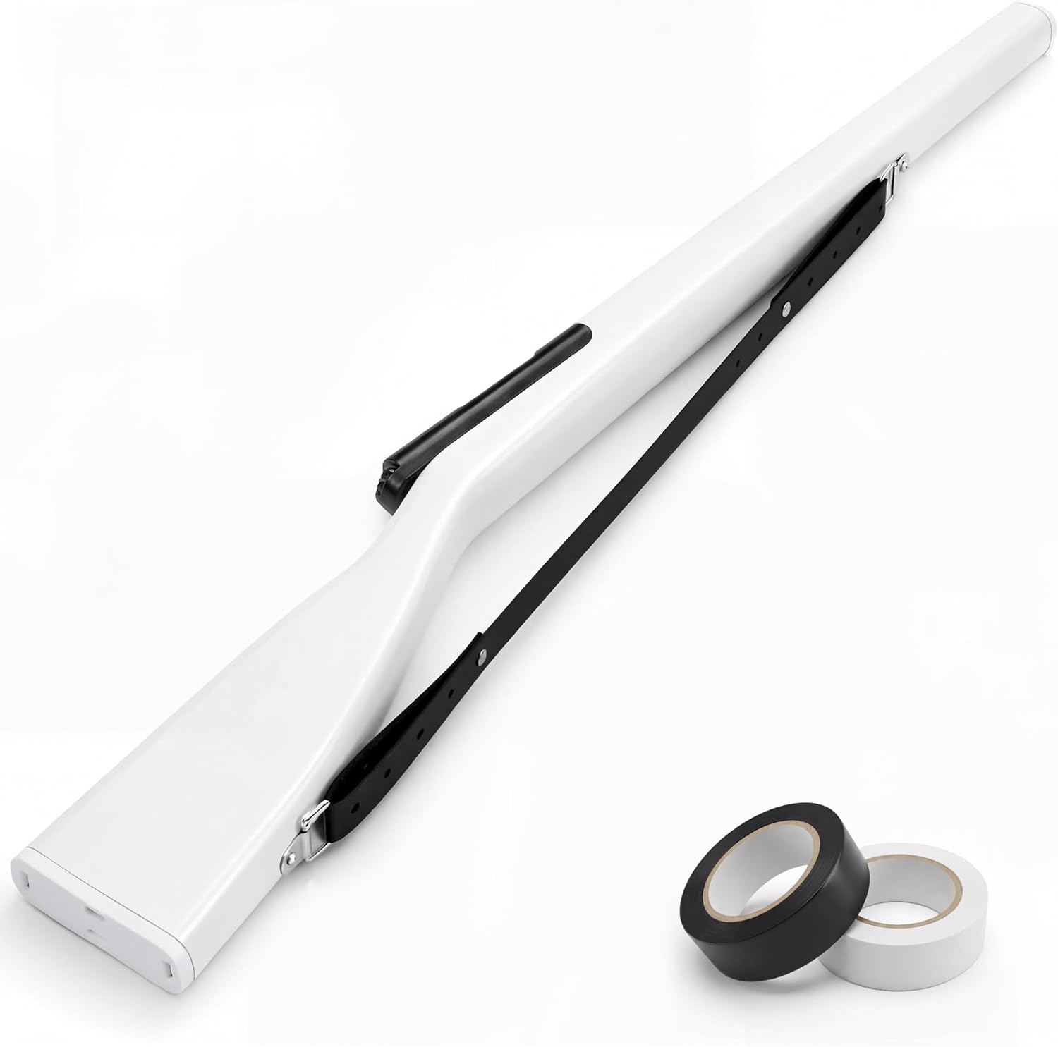 Color Guard Rifle, Wooden Drill Rifle with Glossy Finish, Leather Strap, Foam Padded Ends, 2 lbs Balanced Practice for Marching Band, Winter Guard, Includes 2 Rolls of Tape