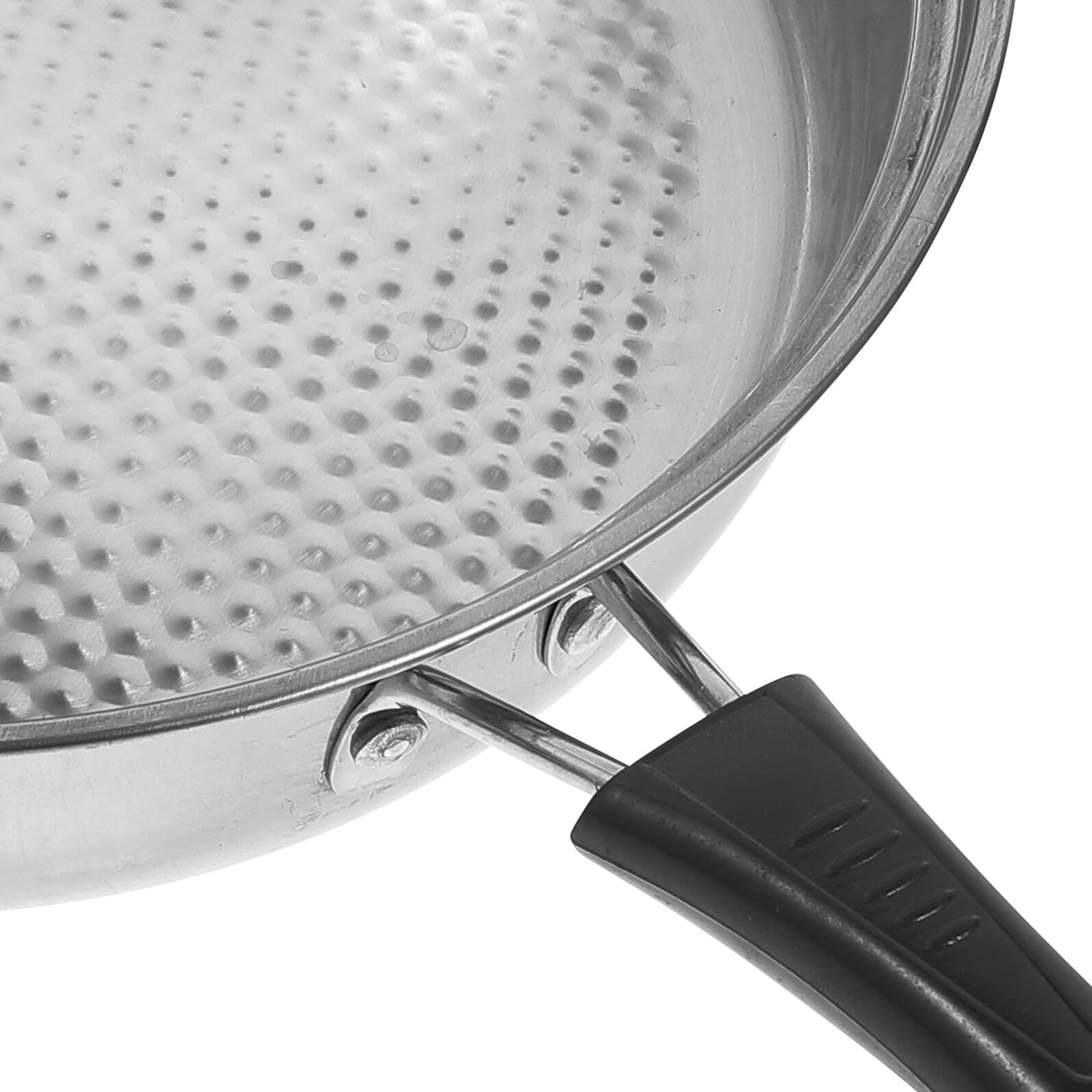 Lurrose Set da Cucina 3 Pezzi in Acciaio Inossidabile Resistente Pentola, Padella Anti Deformazione e Maneggevole, la Preparazione di Zuppe e Fritture