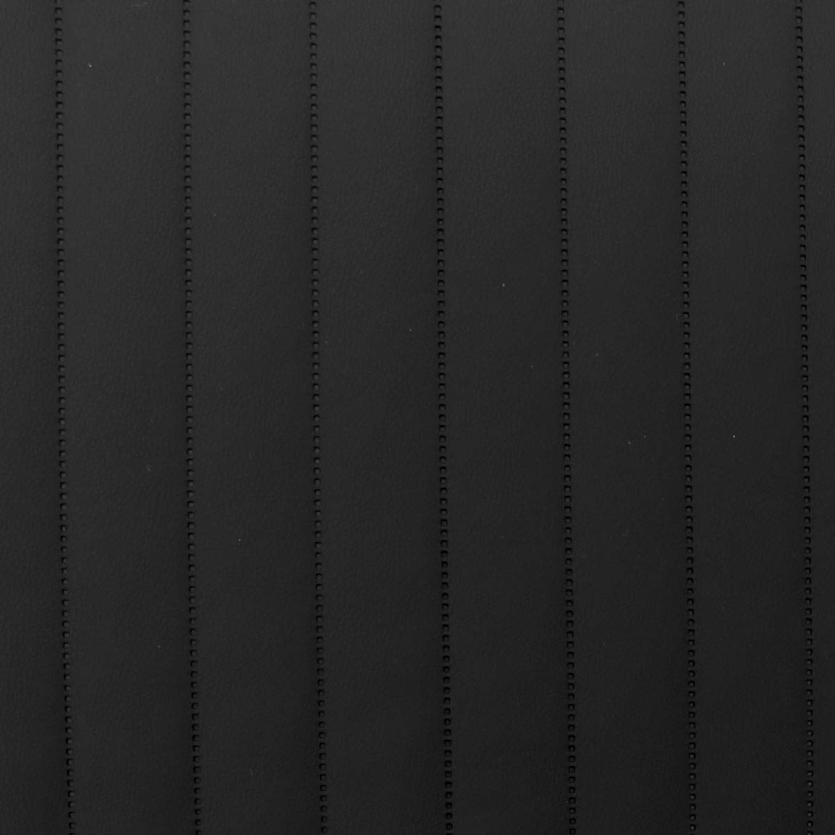 Quilted Faux Leather Vertical Fluted Stripe Car Seating Vehicle Upholstery Fabric - Black - Sample