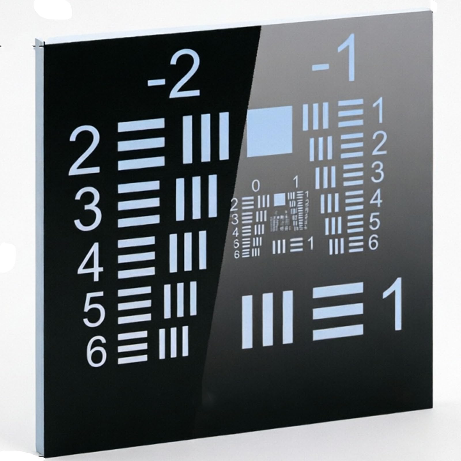 HKFGSHOP 3''x3'' Camera Resolution Test Chart, Camera Lens Resolution Calibration Board, Accuracy ±0.5um And 90% Light Transmittance, Positive And Negative, For Scientific, Negative-black
