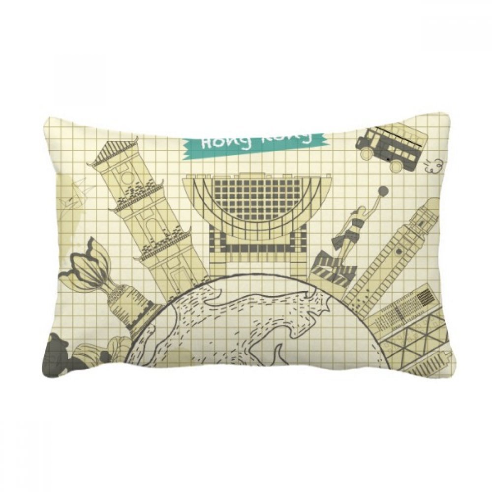 Coussin Hong Kong 40x60 cm oreiller lombaire de décoration maison