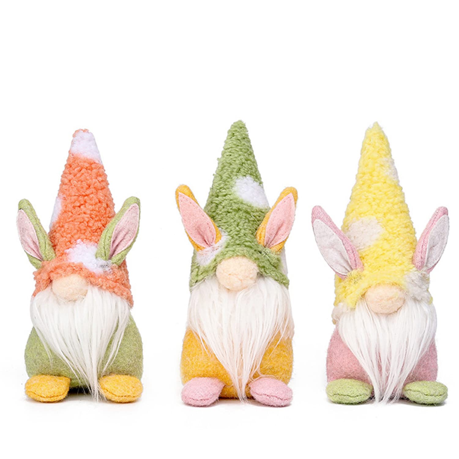 Lveofielygi Easter Gnome Plush Bunny Doll, Handmade Plush Faceless Dwarf Doll Set of 3, Easter Home Decoration Ornament, for Family or Friend